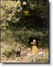 The woodcutter says goodbye to his wife